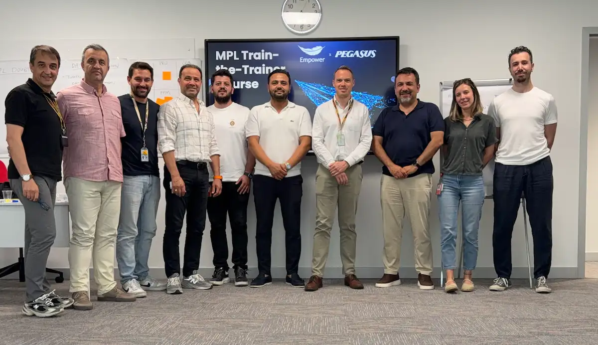 Photo of the attendees of the Empower.aero MPL Train-the-Trainer course held at Pegasus headquarters, Istanbul